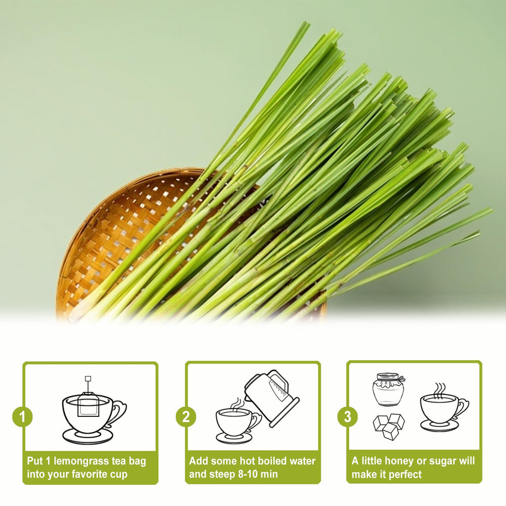 Natural dried lemongrass leaves with no artificial additives in TEARELAE blend.