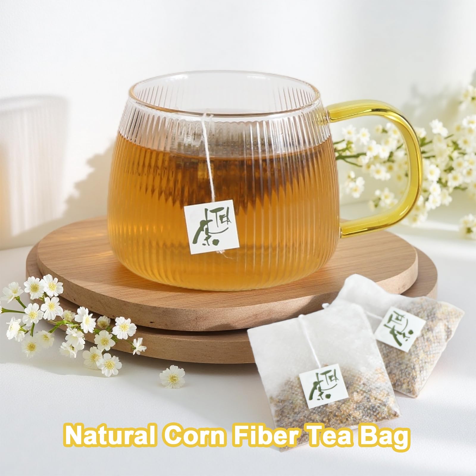 A cup of TEARELAE Linden Tea, caffeine-free and relaxing.