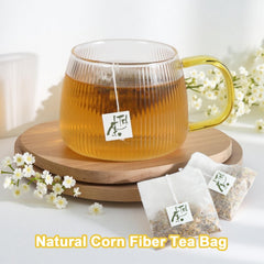 A cup of TEARELAE Linden Tea, caffeine-free and relaxing.
