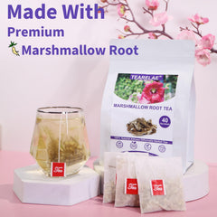 TEARELAE Marshmallow Root Tea brew in cup offers a gentle, mildly grassy aroma.