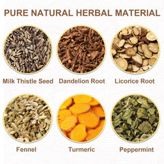 TEARELAE milk thistle and dandelion ingredients blend for digestion support.