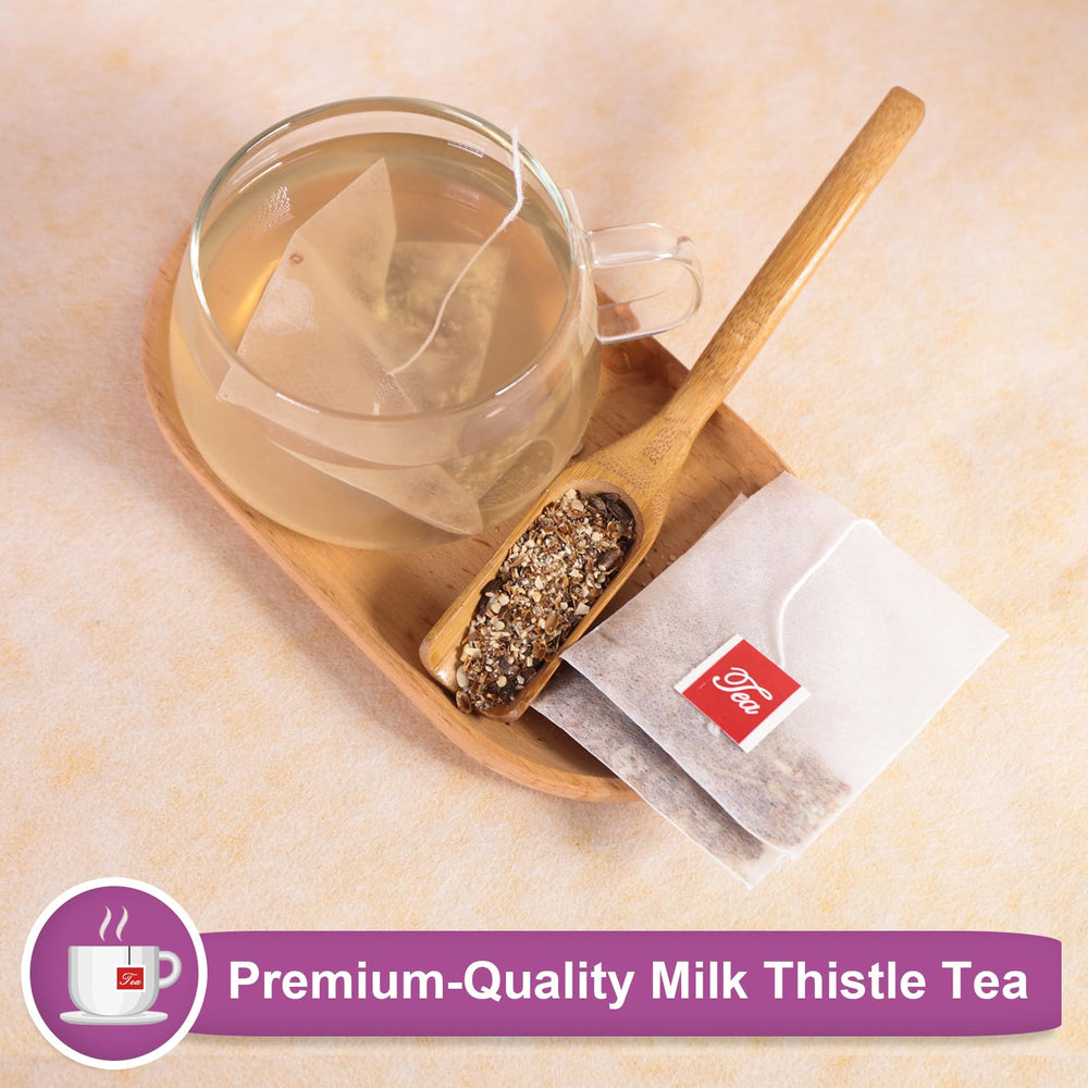 A cup of TEARELAE Milk Thistle Tea steeping to reveal aroma.
