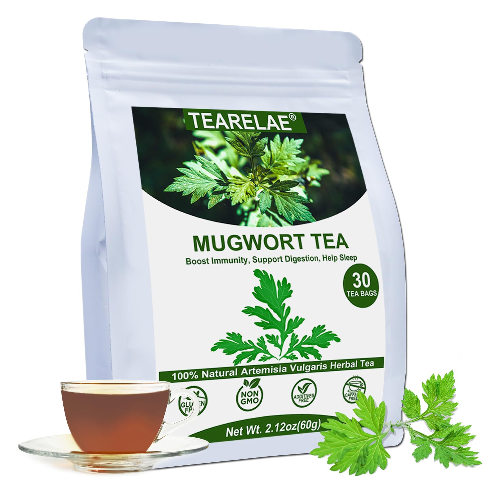 TEARELAE Mugwort Tea packaging ready to brew for a quick ritual.
