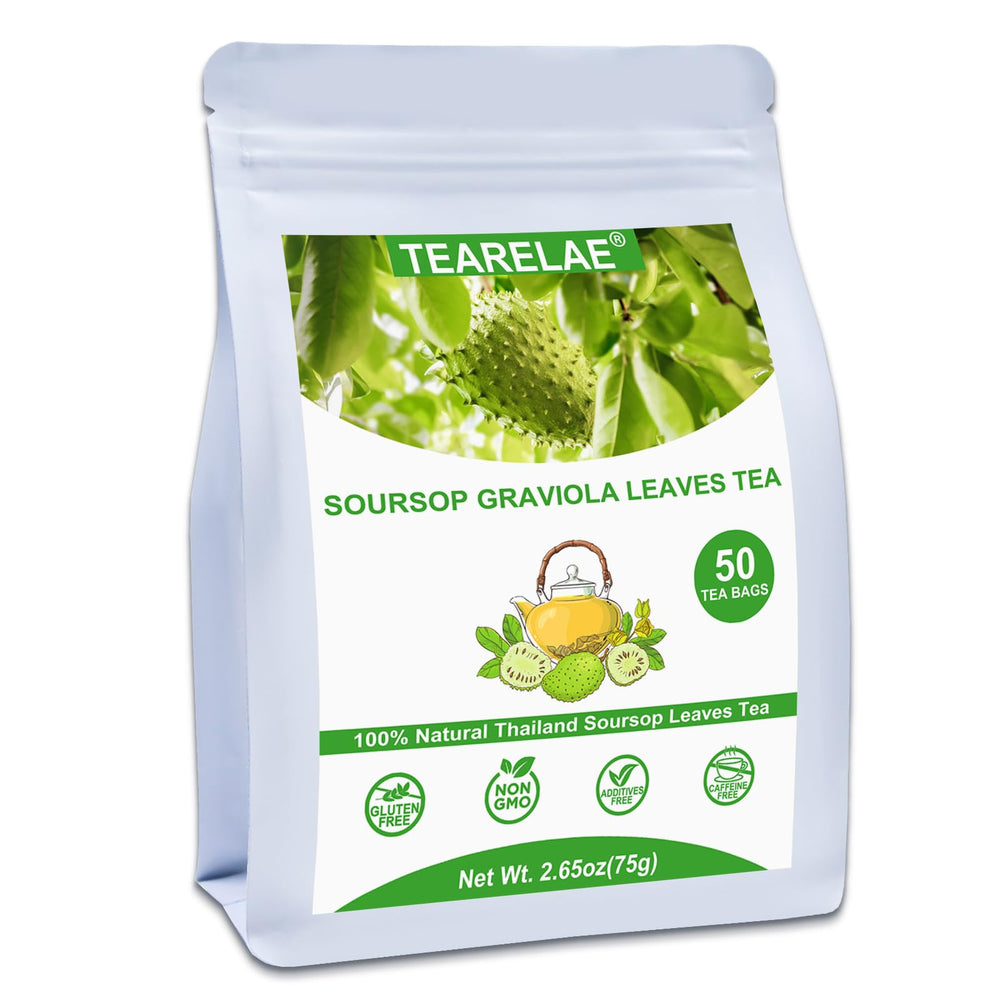 TEARELAE soursop leaves tea bag close-up for pure, additive-free infusion