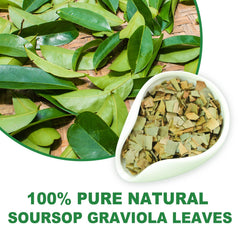 TEARELAE soursop leaves tea in a cup releasing a clear herbal aroma