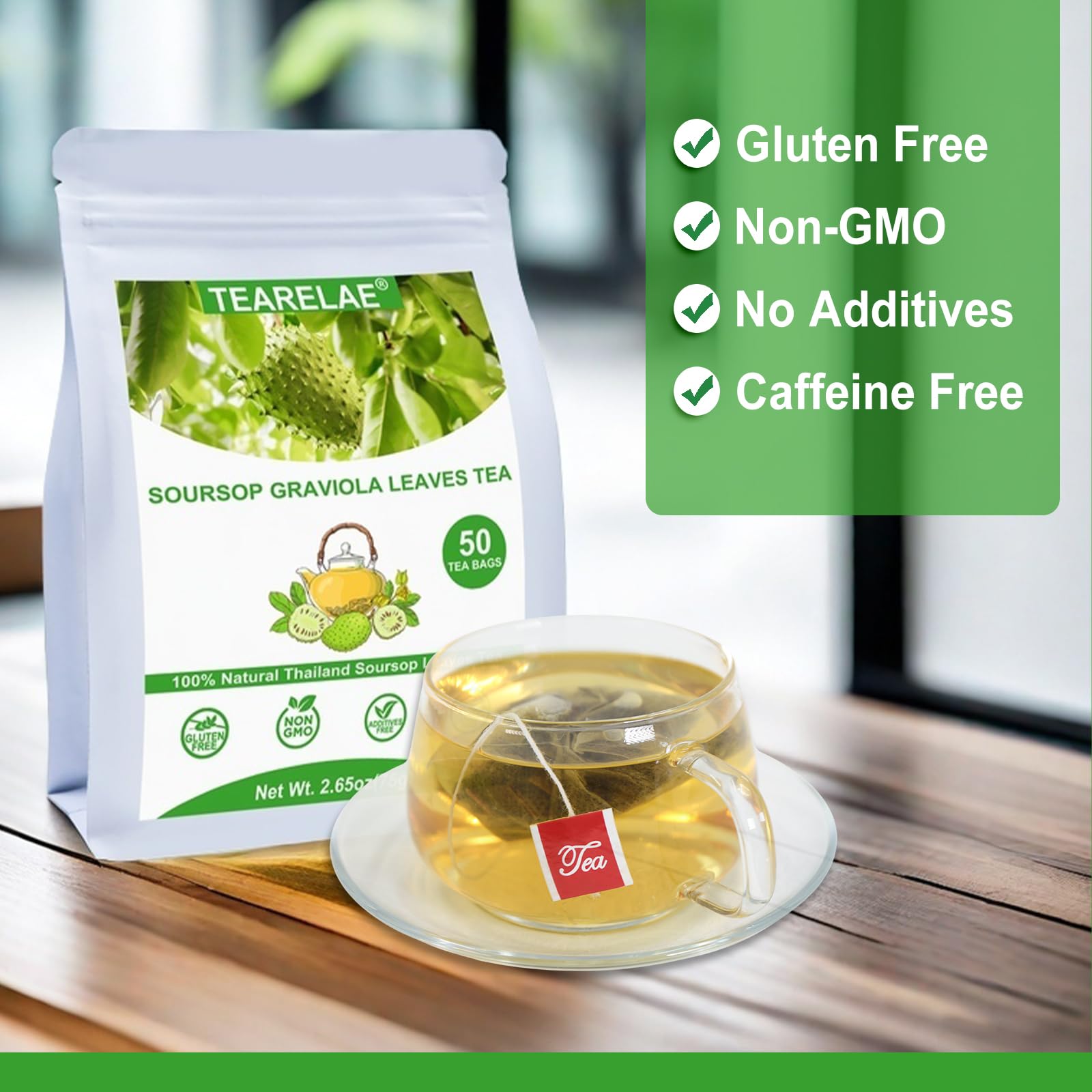 TEARELAE soursop leaves tea dry leaves ready for premium brewing