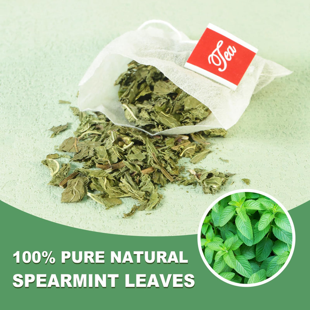 TEARELAE spearmint tea cup brew offers a caffeine-free, minty aroma.