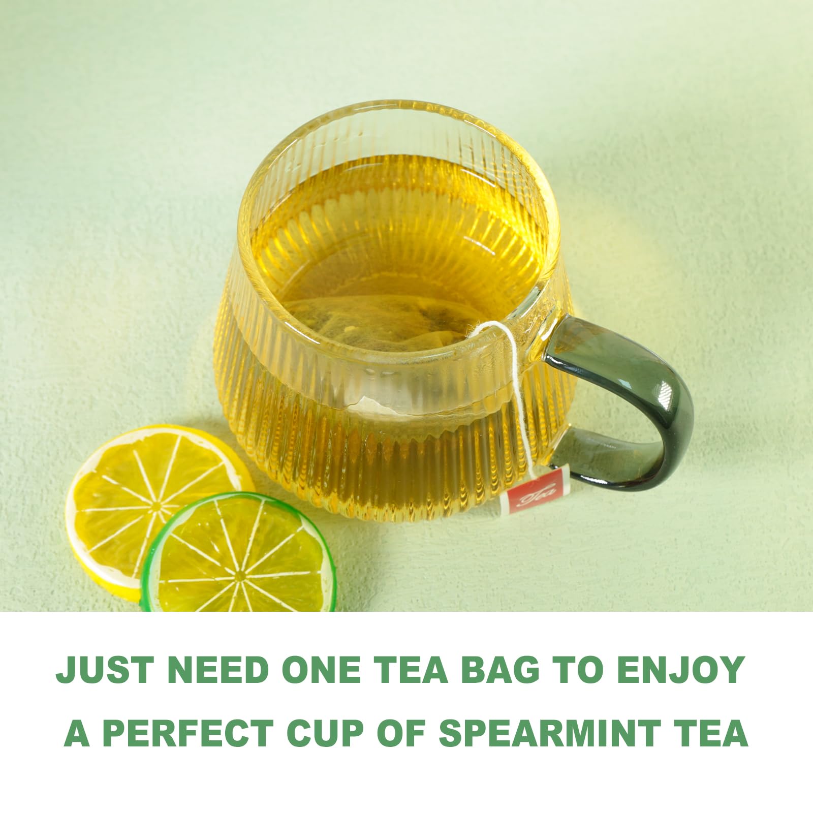 TEARELAE spearmint tea dried leaves preserve antioxidants for a vibrant infusion.
