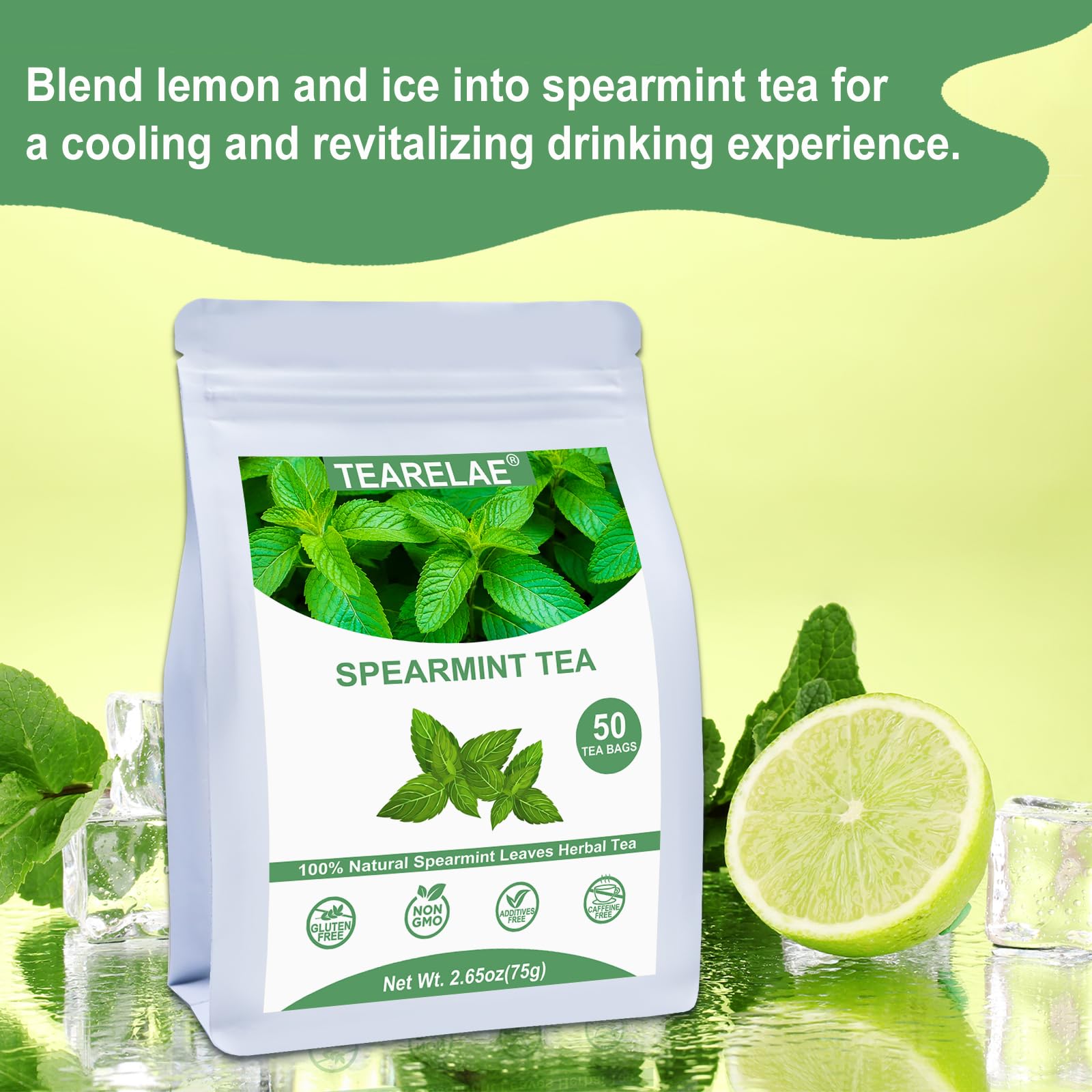 TEARELAE spearmint tea ultrasonic seal keeps packaging secure for safe brewing.