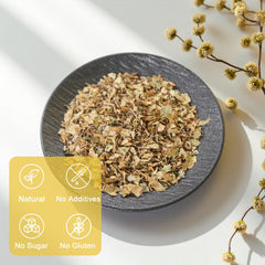 TEARELAE tea bag steeping in hot water releasing delicate floral aroma.