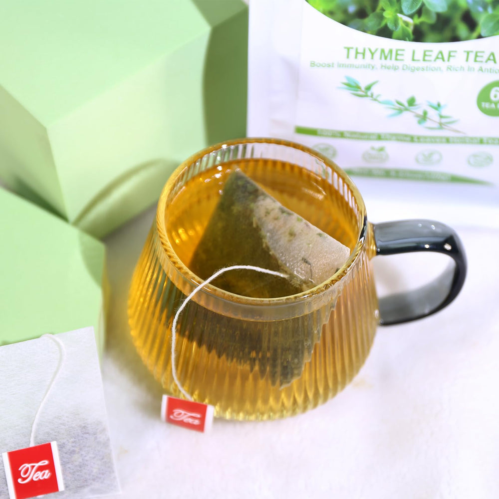 TEARELAE tea bags steeped in hot water releasing earthy notes