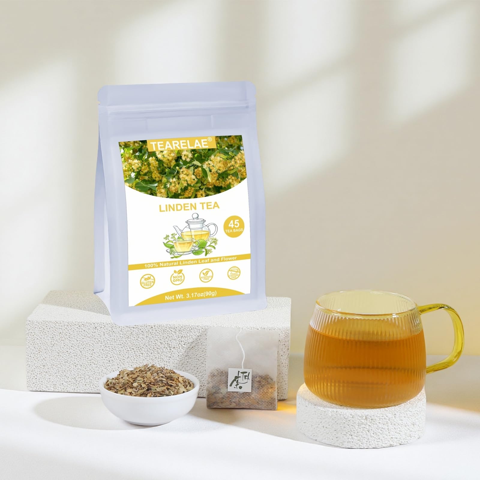 TEARELAE ultrasonic sealed tea bags for safe, glue-free brewing.