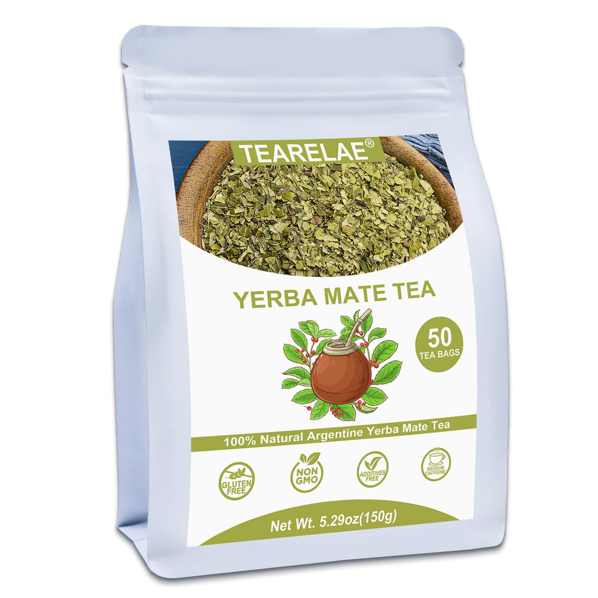 TEARELAE Yerba Mate tea bags pack for convenient, smoke free brewing