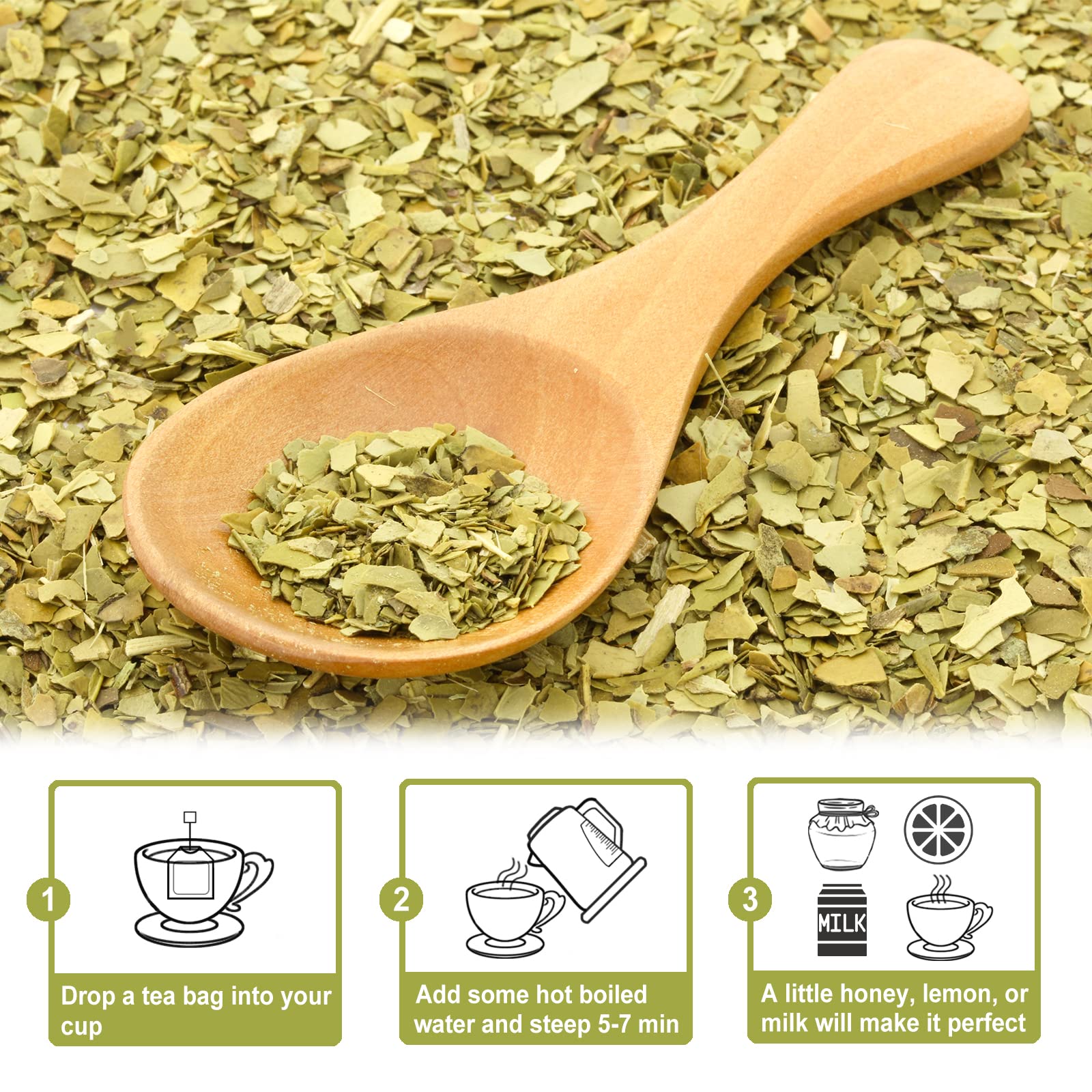 TEARELAE Yerba Mate leaf closeup showcasing premium leaves