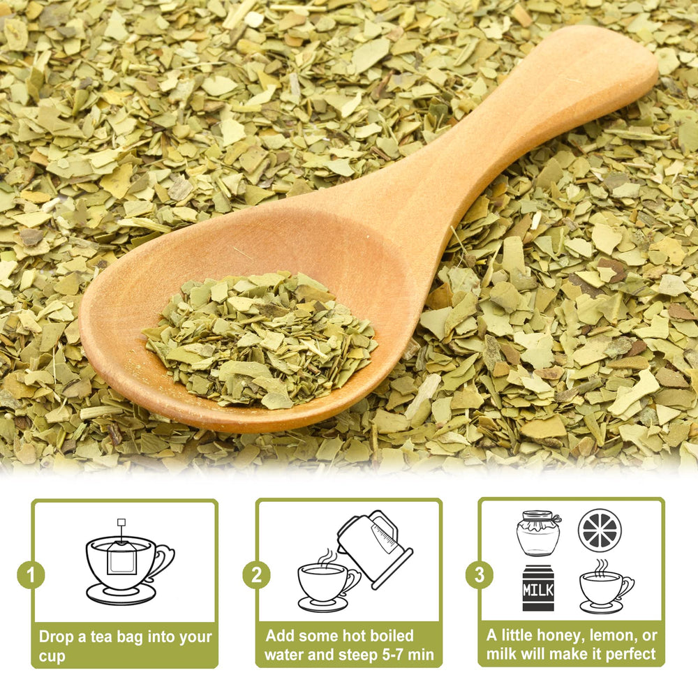 TEARELAE Yerba Mate leaf closeup showcasing premium leaves