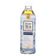 Teas' Tea Green Jasmine Organic bottle showing fragrant aroma for a refreshing sip.