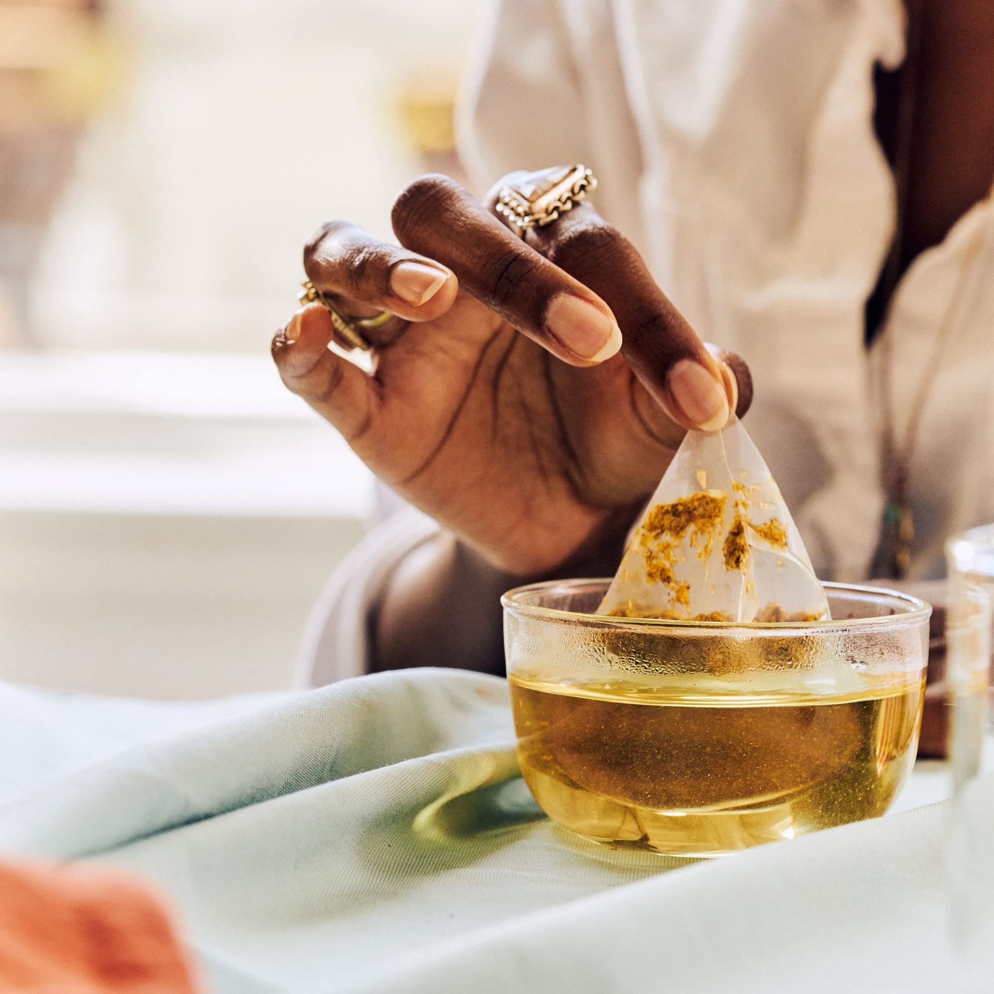 Teatulia Chamomile tea packaging that is compostable and plastic-free.