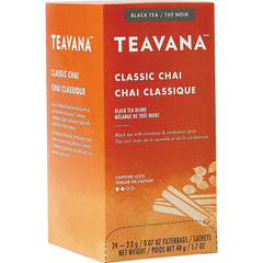 Teavana Classic Chai tea bags in a convenient dispenser carton for freshness.