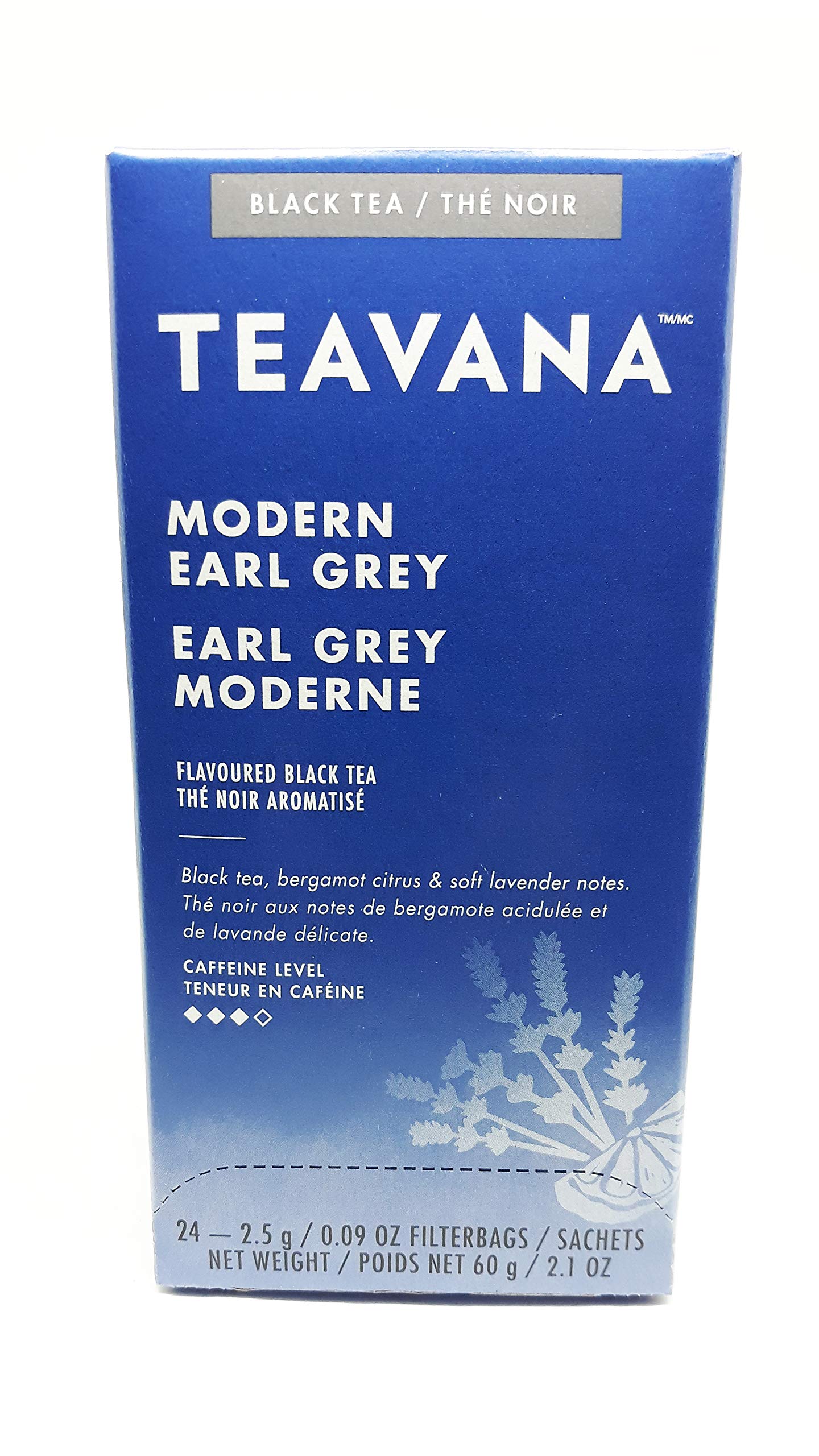 Teavana Earl Grey Tea box 24-pack seen from the side, highlighting packaging and capacity.