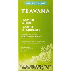 Teavana Jasmine Citrus Green Tea dispenser carton with perforated bottom enabling easy access.