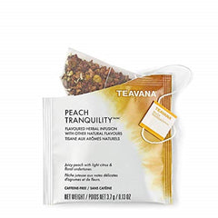 Teavana Peach Tranquility sachet pack front view for quick brewing.