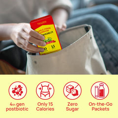 TEAZEN 4th-generation probiotics and postbiotics blend in a sachet for digestive balance