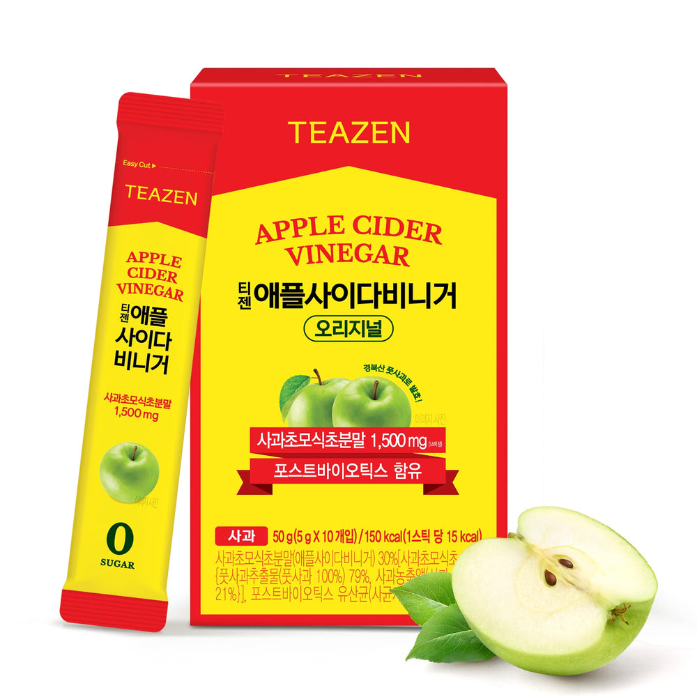 TEAZEN ACV powder stick being poured for a gut-friendly daily ritual