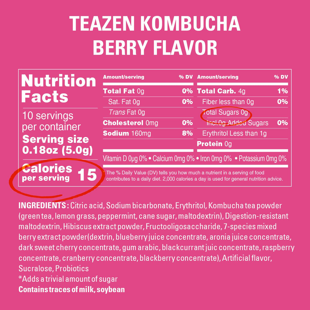 TEAZEN Berry Kombucha dissolves in water within seconds.
