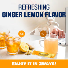 TEAZEN Lemon Ginger hot tea delivering warming aroma and soothing warmth.