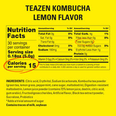 TEAZEN on-the-go packets beside a glass, ideal for workouts and office use.