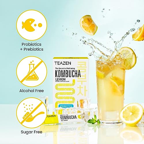 Family enjoying TEAZEN Kombucha during a meal, non-alcoholic option.