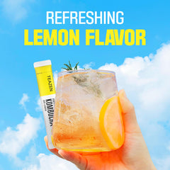 TEAZEN Lemon Kombucha on-the-go pack ready to mix in cold water.