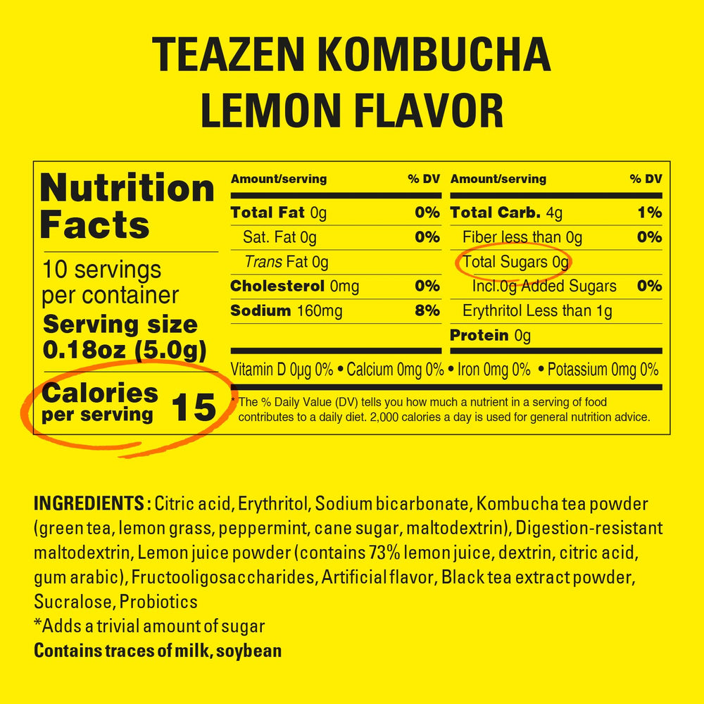 A prepared glass of TEAZEN Lemon Kombucha with light effervescence.