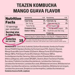 TEAZEN on-the-go packet dissolving rapidly into cold water.