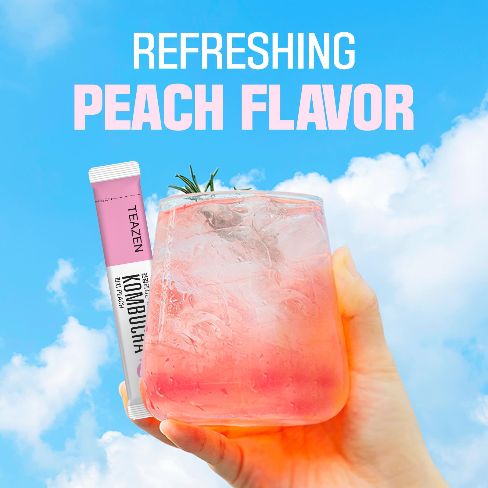 TEAZEN Peach flavor powder with hibiscus for a fruity aroma
