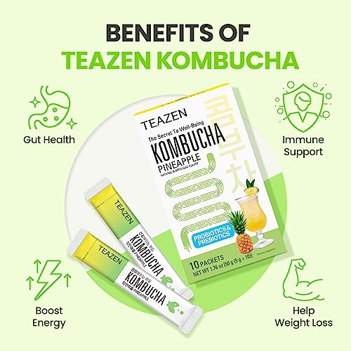 Serving idea: TEAZEN Pineapple Kombucha powder in a refreshing glass