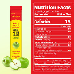 TEAZEN zero-sugar ACV stick beside sparkling water for guilt-free refreshment