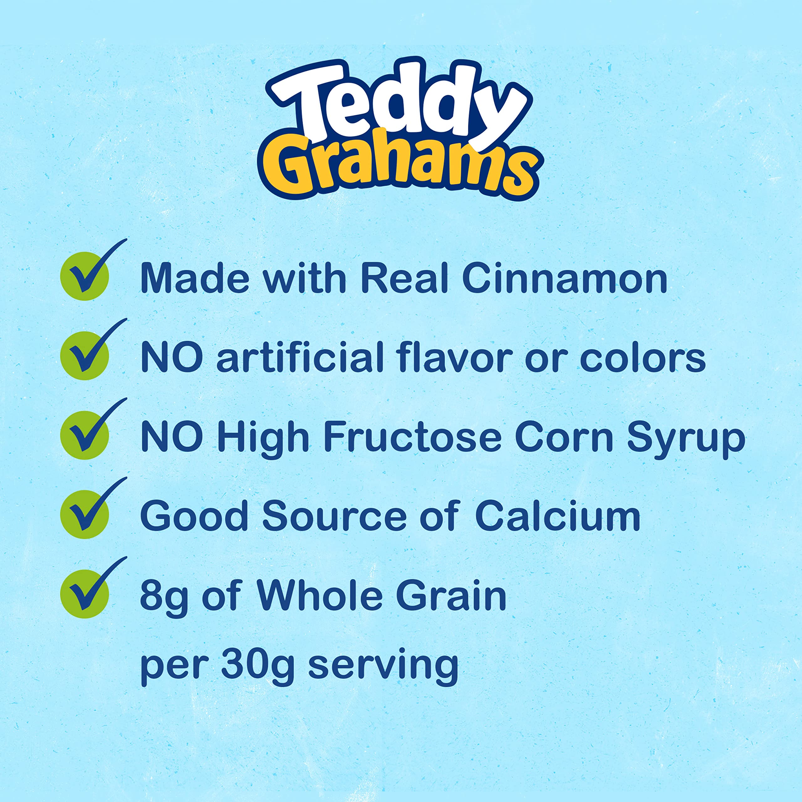 Teddy Grahams Cinnamon packaging showing six 10 oz bags.
