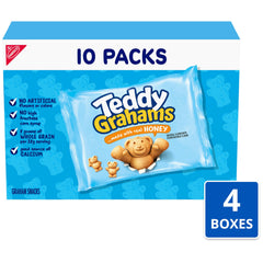 TEDDY GRAHAMS 1 oz snack packs ideal for on-the-go snacking.