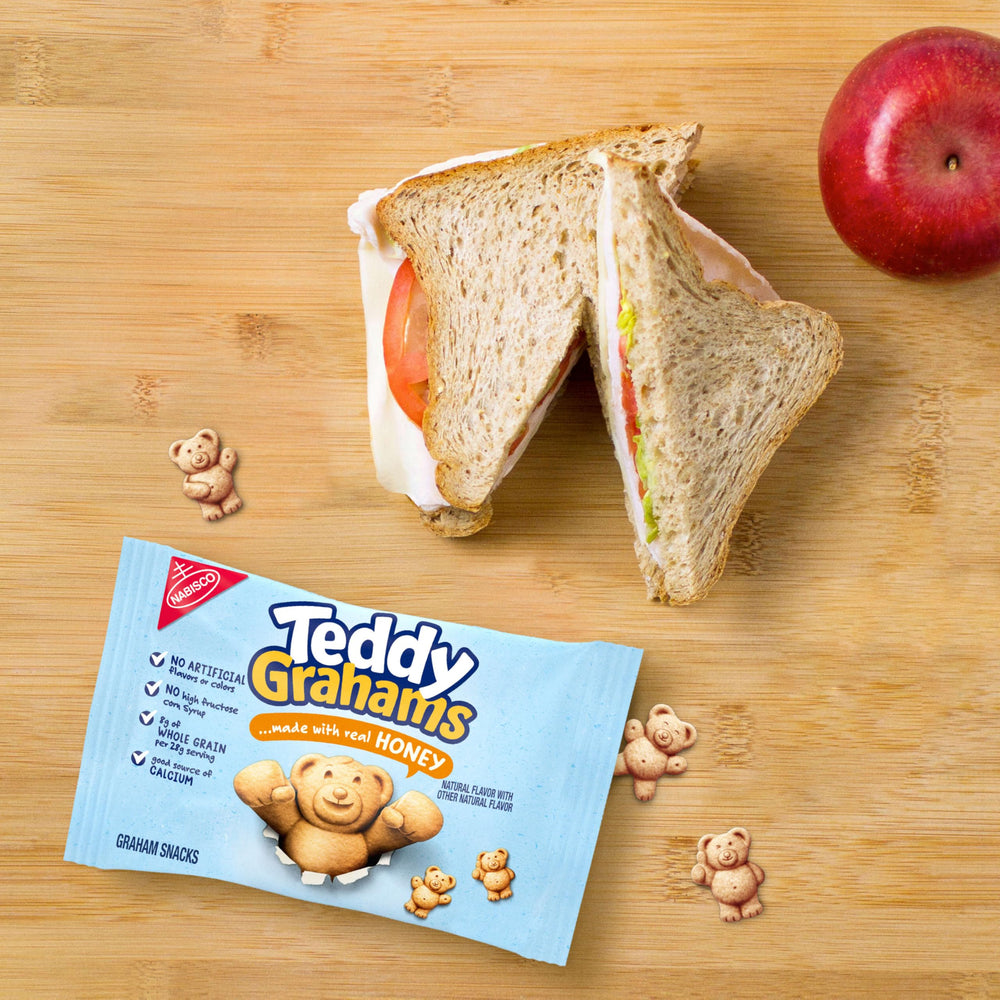TEDDY GRAHAMS bulk box display for family pantry.