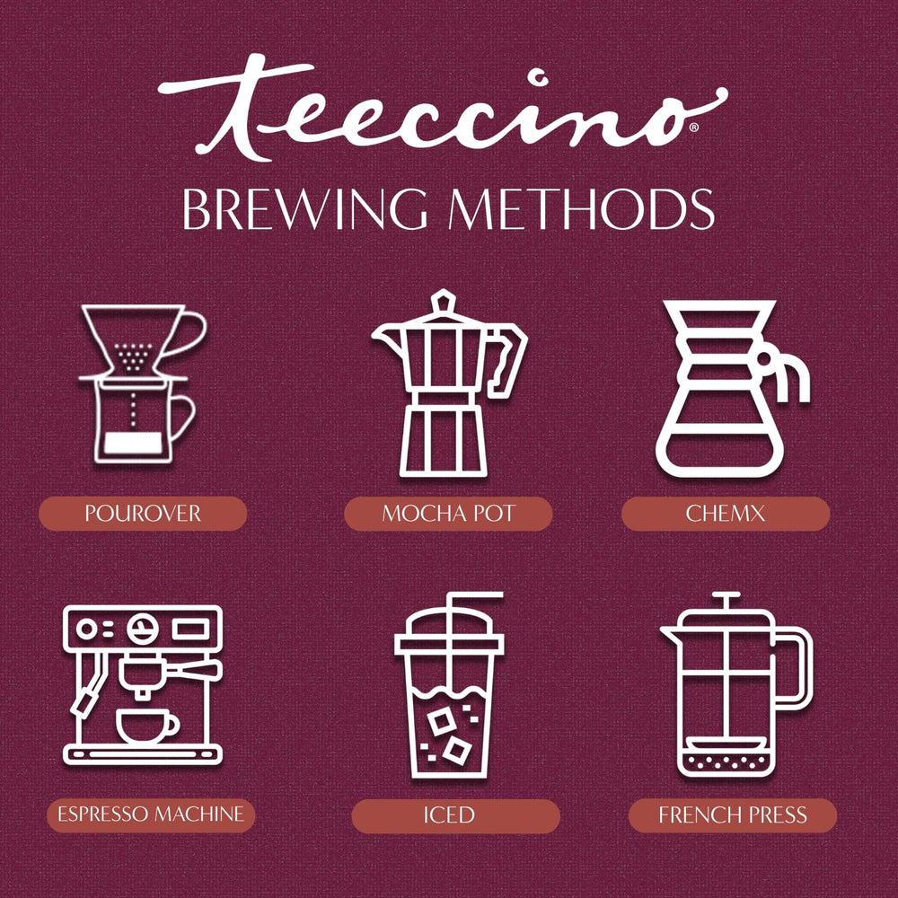 Teeccino cappuccino-style latte setup using caffeine-free chicory blend.