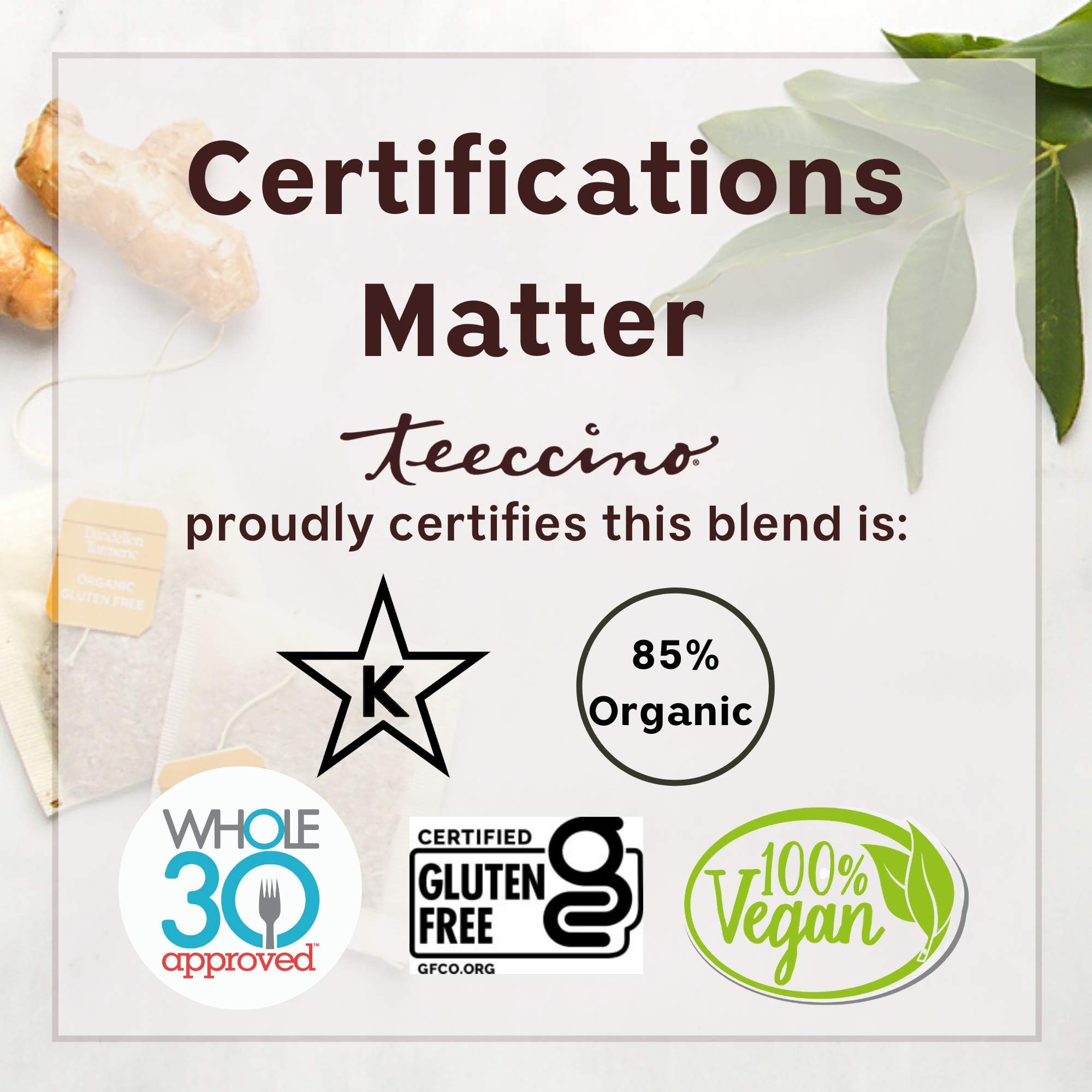 Prebiotic fiber in Teeccino Dandelion Caramel Nut tea for gut-friendly support.