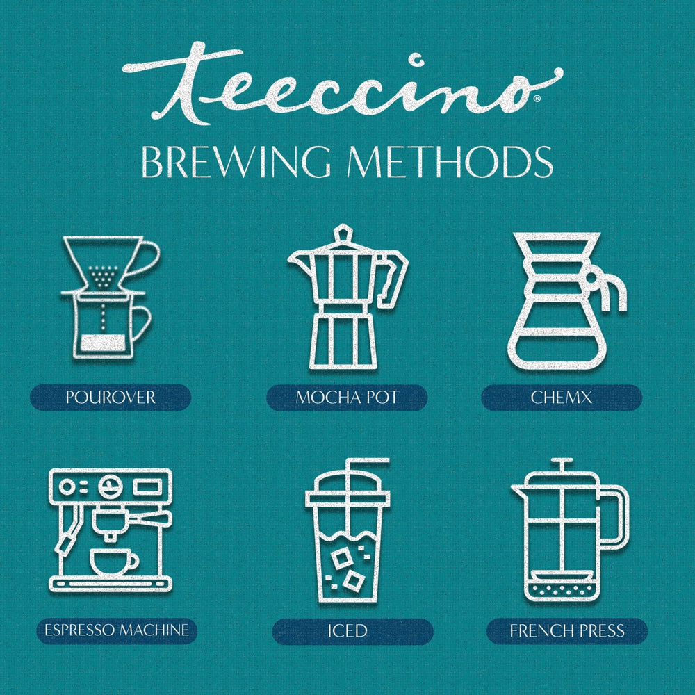 Close-up of Teeccino cup; creamy texture without caffeine.