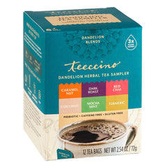 Teeccino caramel nut tea bag with dandelion blend for dessert-like indulgence