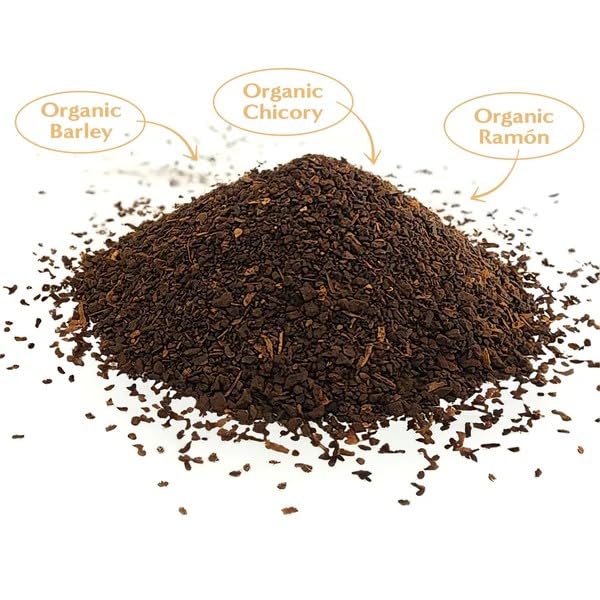 Teeccino French Roast being poured to reveal rich aroma
