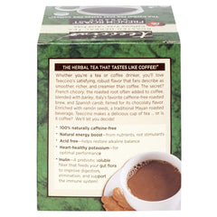 Teeccino French Roast latte with milk showcases versatile coffee alternative.