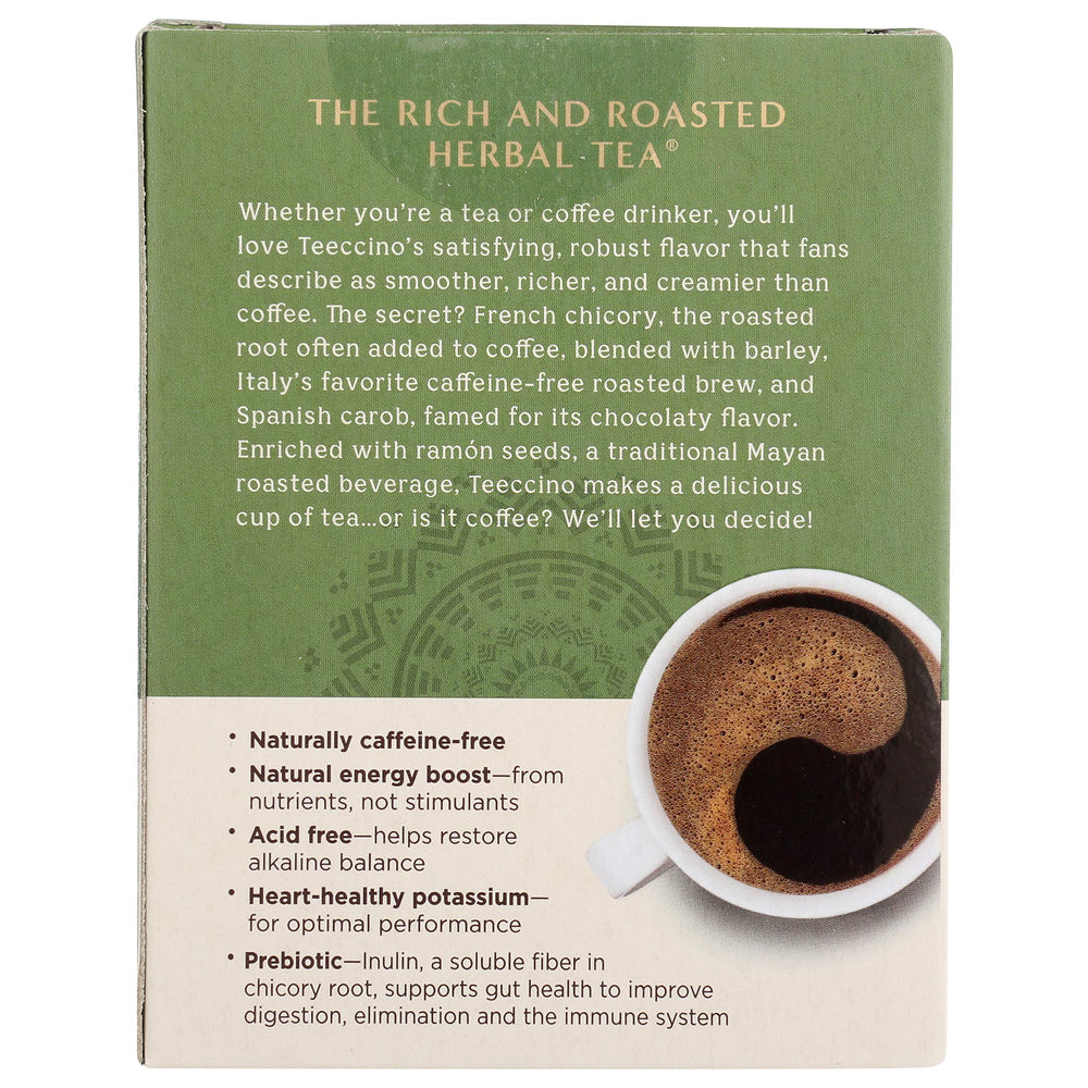 Teeccino French Roast packaging shows ten tea bags ready to enjoy.