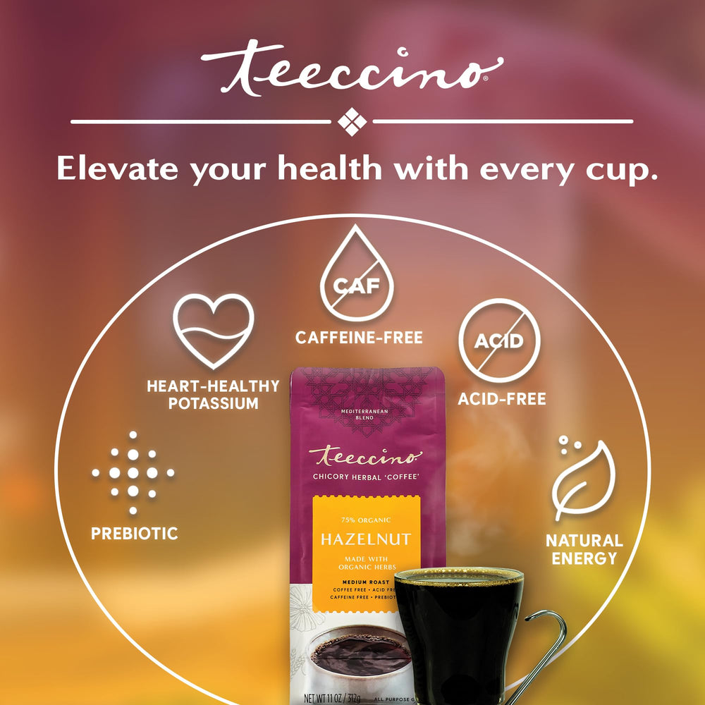 Teeccino Hazelnut Dates and Figs natural sweetness in the blend.