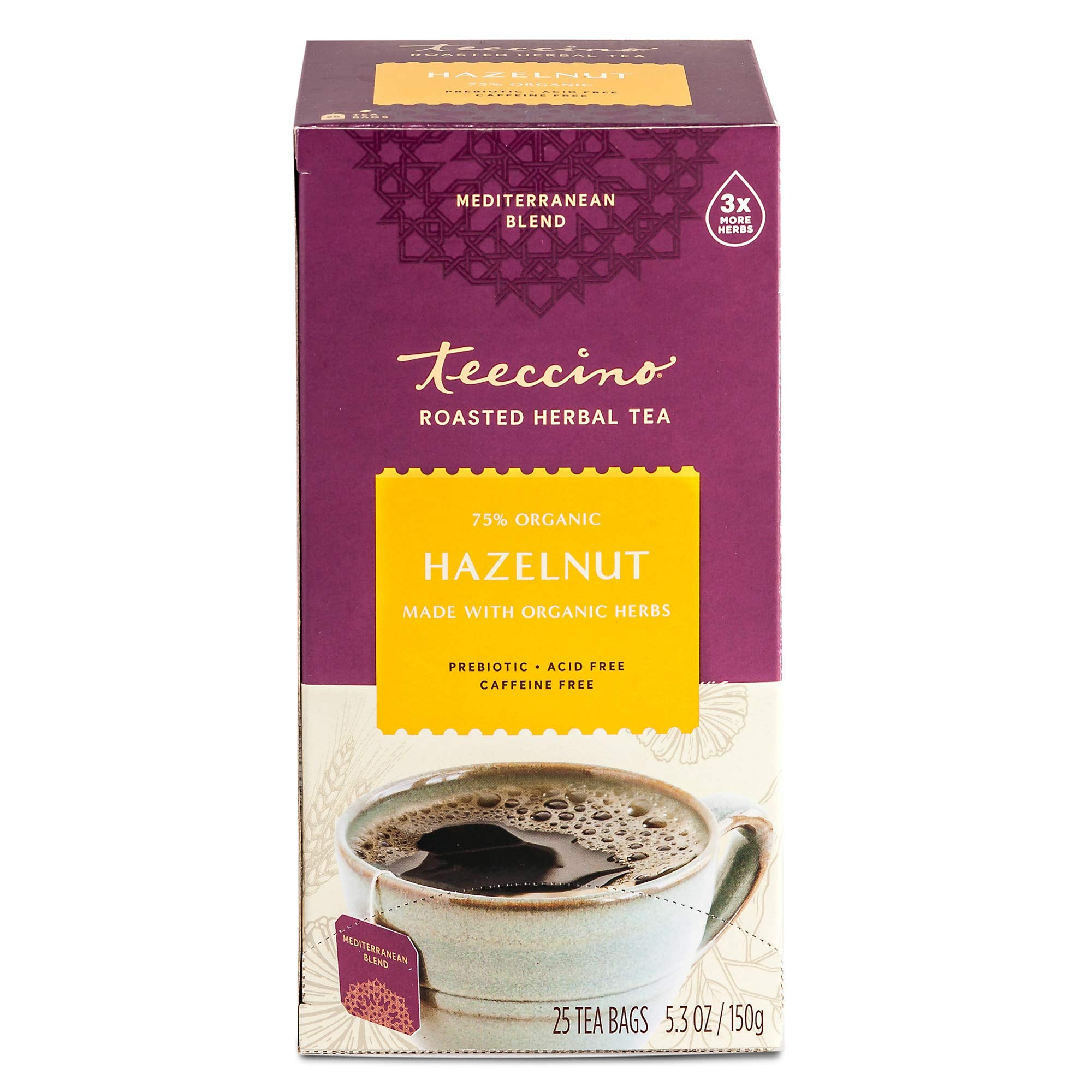 Teeccino Hazelnut Tea inulin prebiotic fiber illustration