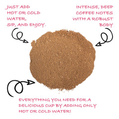 Teeccino Instant French Roast cup ready for hot serving.
